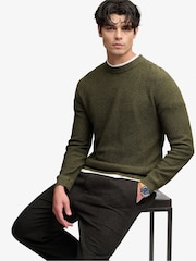 Superdry Dark Green Texture Knit Jumper - Image 4 of 7