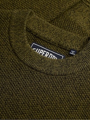 Superdry Dark Green Texture Knit Jumper - Image 7 of 7