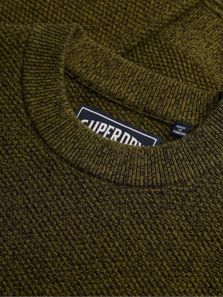 Superdry Dark Green Texture Knit Jumper - Image 7 of 7 Superdry Dark Green Texture Knit Jumper - Image 7 of 7