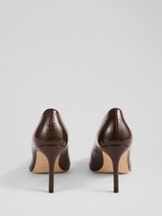 LK Bennett Brown New Floret Chocolate Patent Pointed Toe Courts - Image 3 of 4