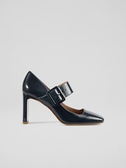 LK Bennett Navy Blue Phoebe Mary Jane Courts - Image 1 of 4