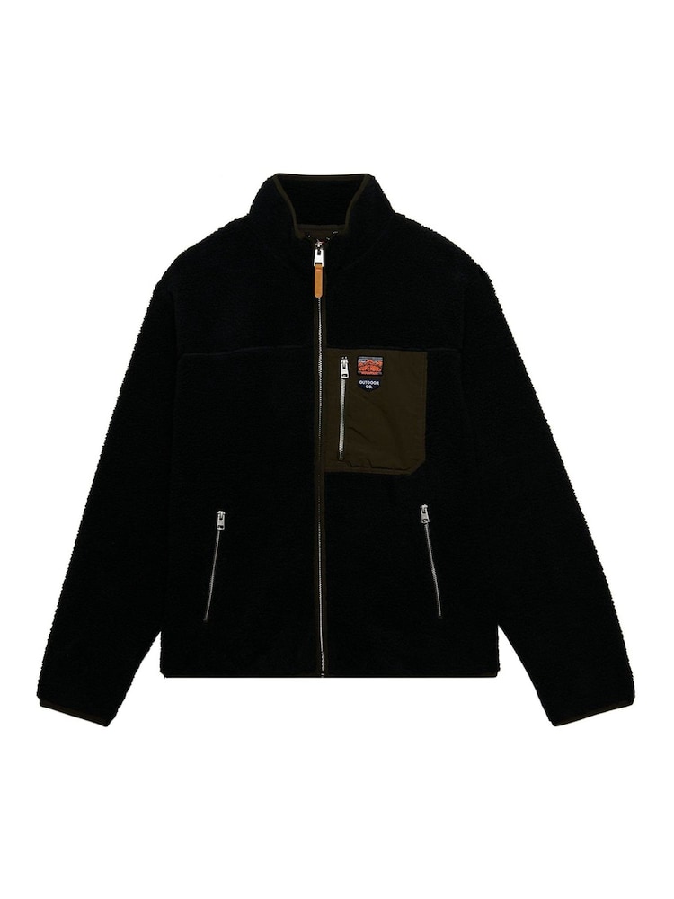 Superdry Black Vintage Retro Full Zip Fleece - Image 1 of 2