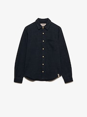 Superdry Blue Twill Tweed Jersey Shirt - Image 6 of 8