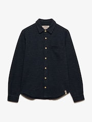 Superdry Blue Twill Tweed Jersey Shirt - Image 7 of 8