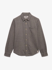 Braun - Superdry Jerseyhemd aus Twill-Tweed - Bild 6 von 7