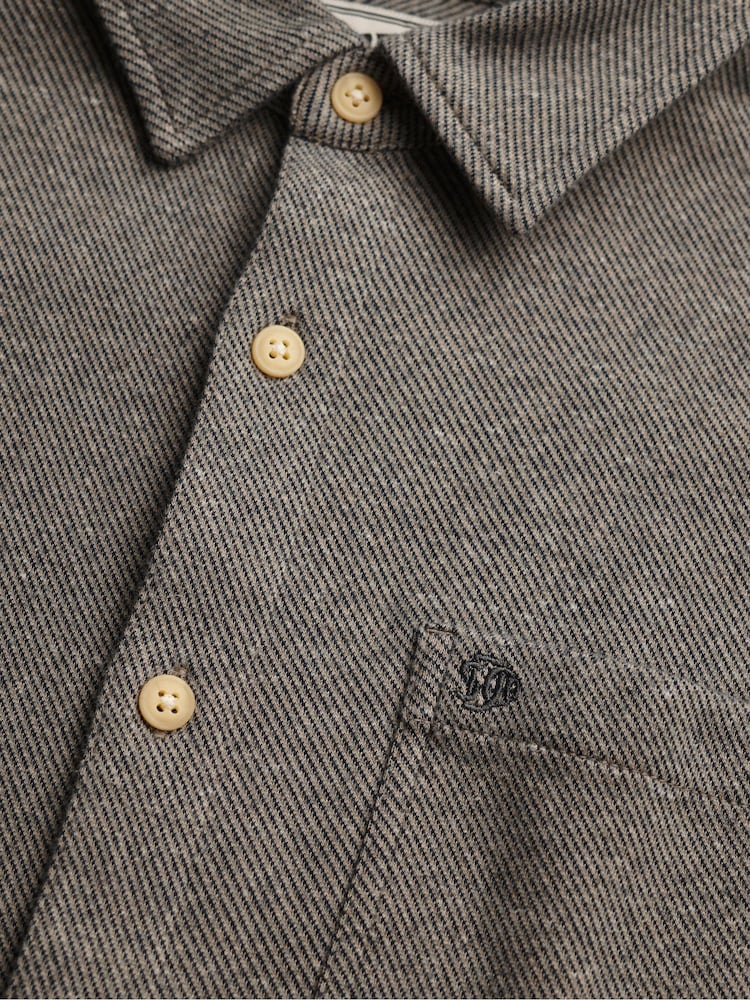 Braun - Superdry Jerseyhemd aus Twill-Tweed - Bild 7 von 7