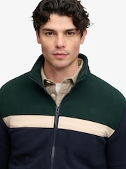 Superdry Blue/Green Tricolour Zip Through Fleece - Image 3 of 4