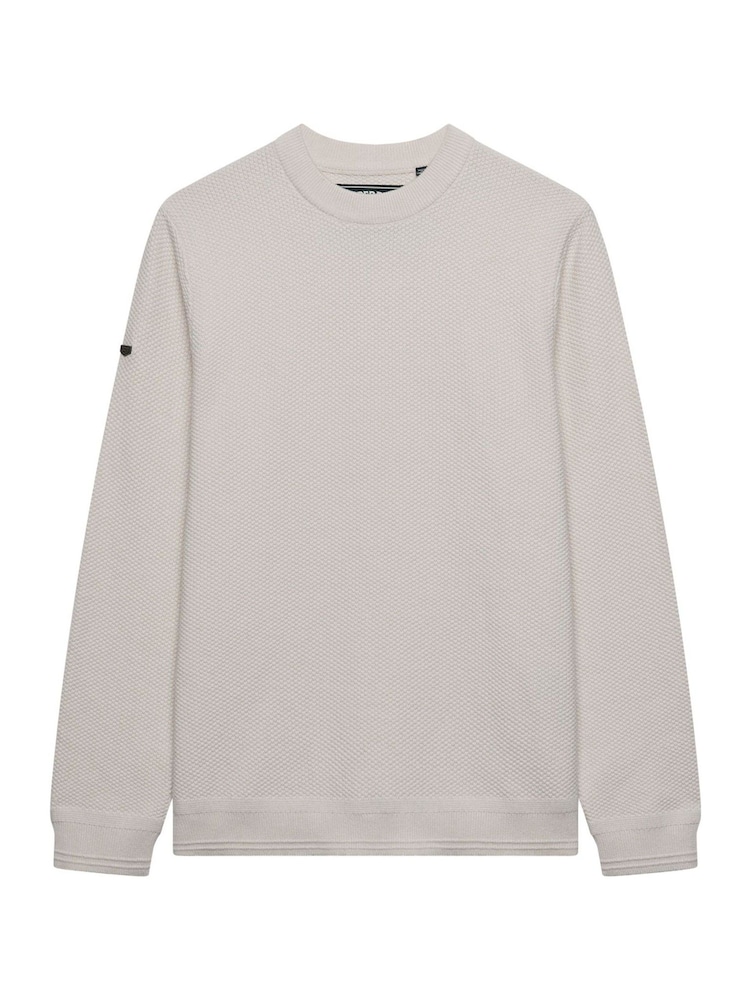 Superdry White Texture Knit Jumper - Image 2 of 2