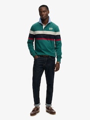 Superdry Green Vintage Chestband Rugby Shirt - Image 3 of 6