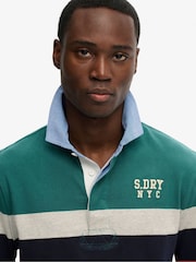Superdry Green Vintage Chestband Rugby Shirt - Image 4 of 6