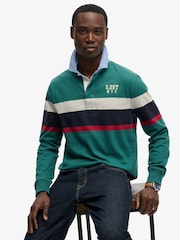 Superdry Green Vintage Chestband Rugby Shirt - Image 5 of 6