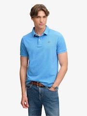 Superdry Light Blue Vintage Destroy Polo Shirt - Image 1 of 7