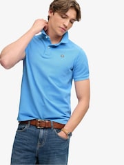 Superdry Light Blue Vintage Destroy Polo Shirt - Image 4 of 7