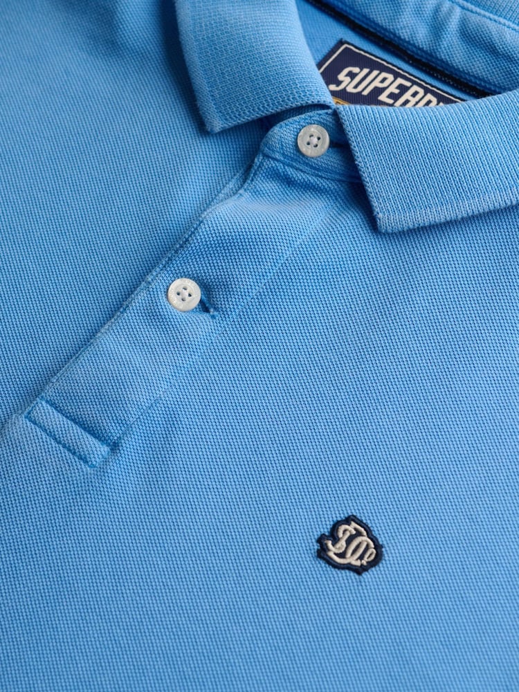 Superdry Light Blue Vintage Destroy Polo Shirt - Image 7 of 7