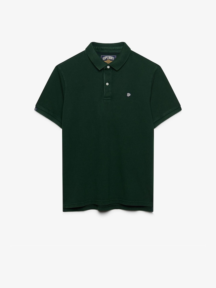 Темно-зелений - Superdry Вінтажна сорочка Destroy Polo - Image 1 of 1