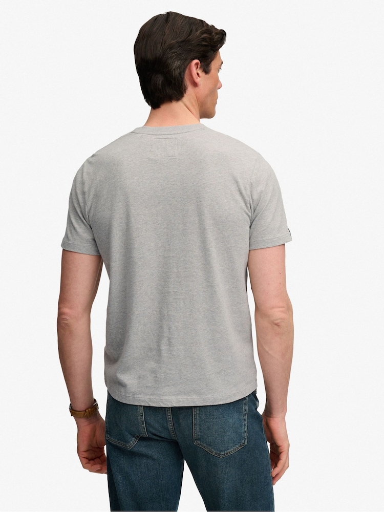 Superdry Grey Vintage Script T-Shirt - Image 2 of 7 Superdry Grey Vintage Script T-Shirt - Image 2 of 7