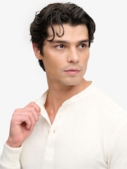 Superdry White Woven Placket Grandad Top - Image 4 of 6