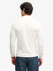 Superdry White Woven Placket Grandad Top - Image 5 of 6