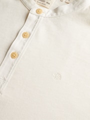 Superdry White Woven Placket Grandad Top - Image 6 of 6