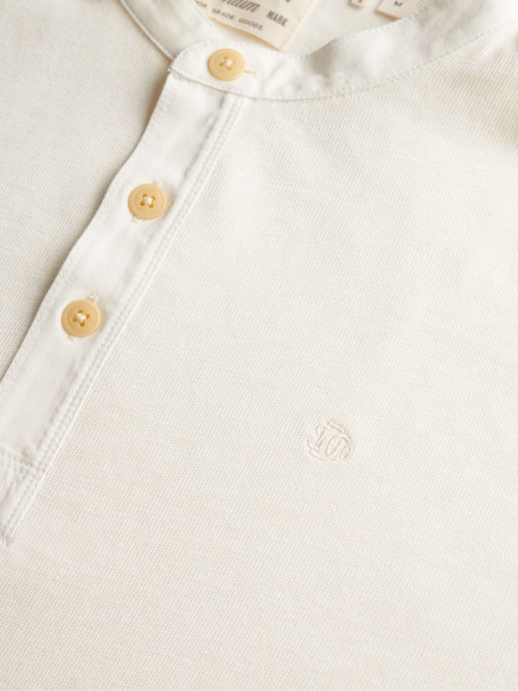 Superdry White Woven Placket Grandad Top - Image 6 of 6