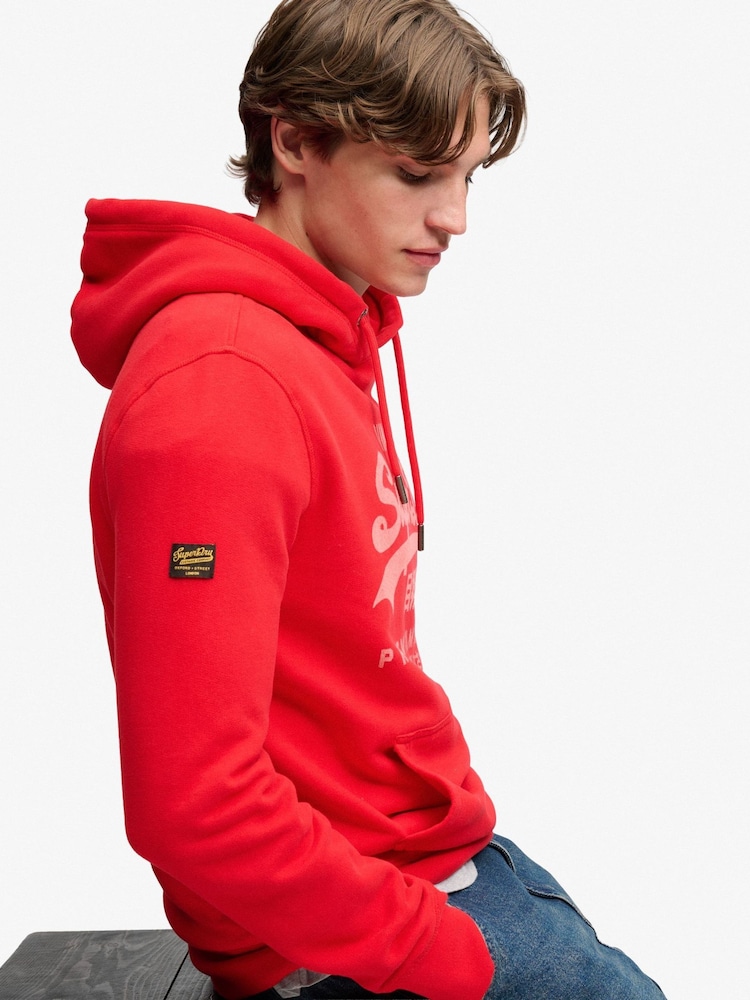 Sarkans - Superdry Vl Classic Hoodies - Attēls 2 no 6