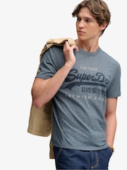 Μπλε - Superdry Vl Heritage Relaxed Κοντομάνικο μπλουζάκι - Εικόνα 1 του 7