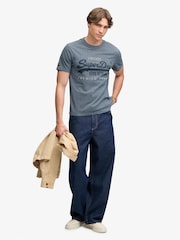 Μπλε - Superdry Vl Heritage Relaxed Κοντομάνικο μπλουζάκι - Εικόνα 4 του 7