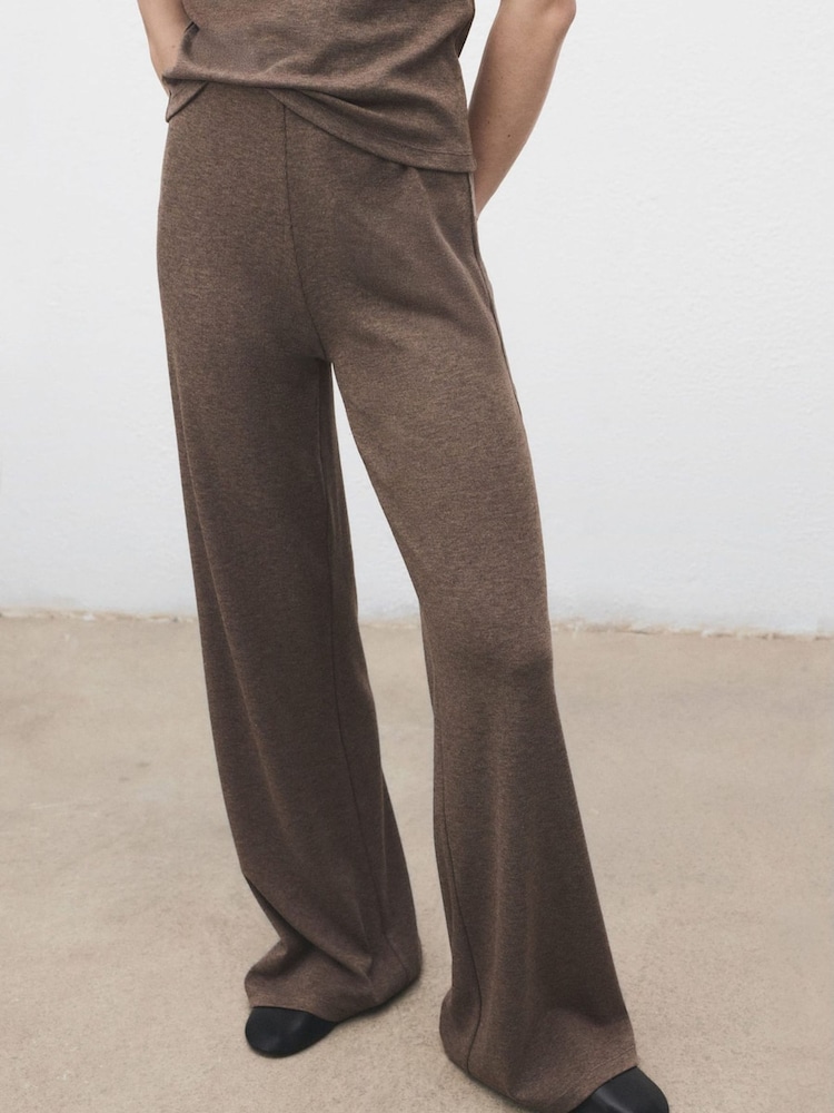 Mango Brown Knitted Trousers - Image 1 of 5