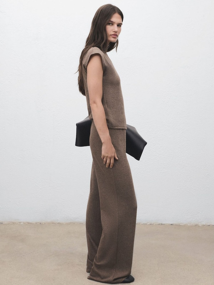 Mango Brown Knitted Trousers - Image 2 of 5