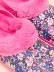 Joules Winter Poole Pink Floral Lined Clogs - Image 5 of 6
