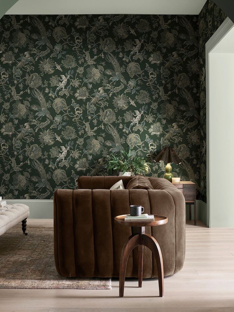 Graham & Brown Emerald Eternal Weave 10M Wallpaper - Image 1 of 3