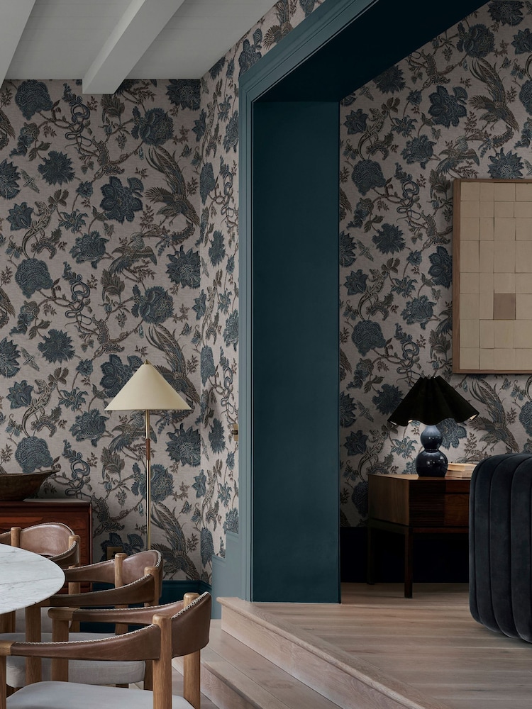 Graham & Brown Denim Eternal Weave 10M Wallpaper - Image 1 of 3