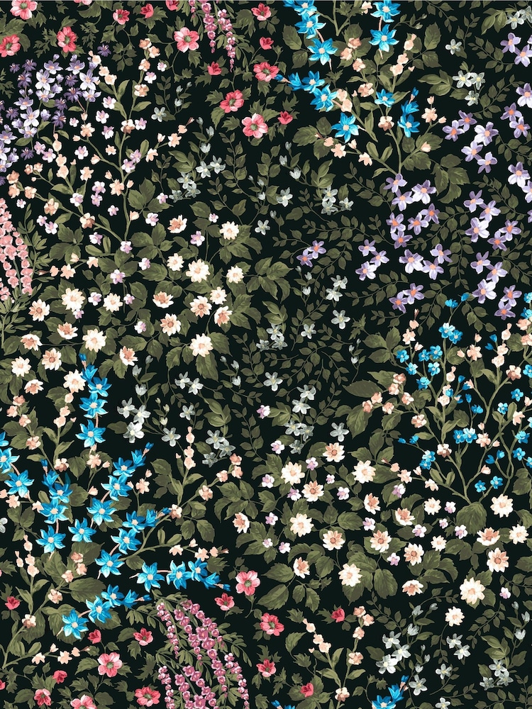 Graham & Brown Black Painterly Flora 10M Wallpaper - Image 2 of 3