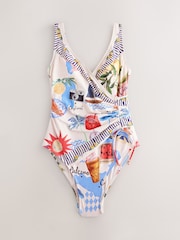 Cream/Red Map Print - Maillot de bain gainant. - Image 1 de 3