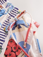 Cream/Red Map Print Shaping Tummy Control Swimsuit - Image 5 of 6