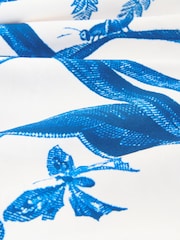 Cream/Blue Floral Plunge Tummy Control Swimsuit - Image 6 of 8