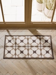 Natural Washable Geometric Tile Doormat - Image 1 of 5