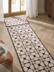 Natural Washable Geometric Tile Doormat - Image 4 of 5