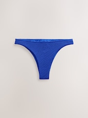 Cobalt Blue Brazilian Crinkle Bikini Bottoms - Image 4 of 6