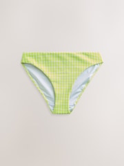Lime Green Gingham Crinkle - Wysoko wycięte majtki bikini - Obraz 5 z 7