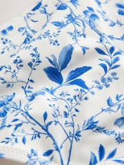 Cream/Blue Ditsy Floral Tie Side Bikini Bottoms - Image 8 of 8