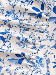 Cream/Blue Ditsy Floral - Top de tankini con cuello halter y efecto vientre plano - Imagen 8 de 9