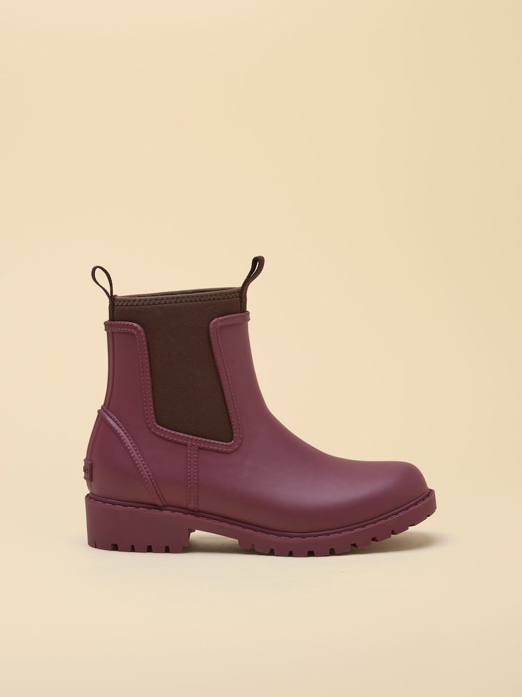 Joules Oakfield Cherry & Chocolate Neoprene Lined Ankle Wellies - Image 1 of 6 Joules Oakfield Cherry & Chocolate Neoprene Lined Ankle Wellies - Image 1 of 6