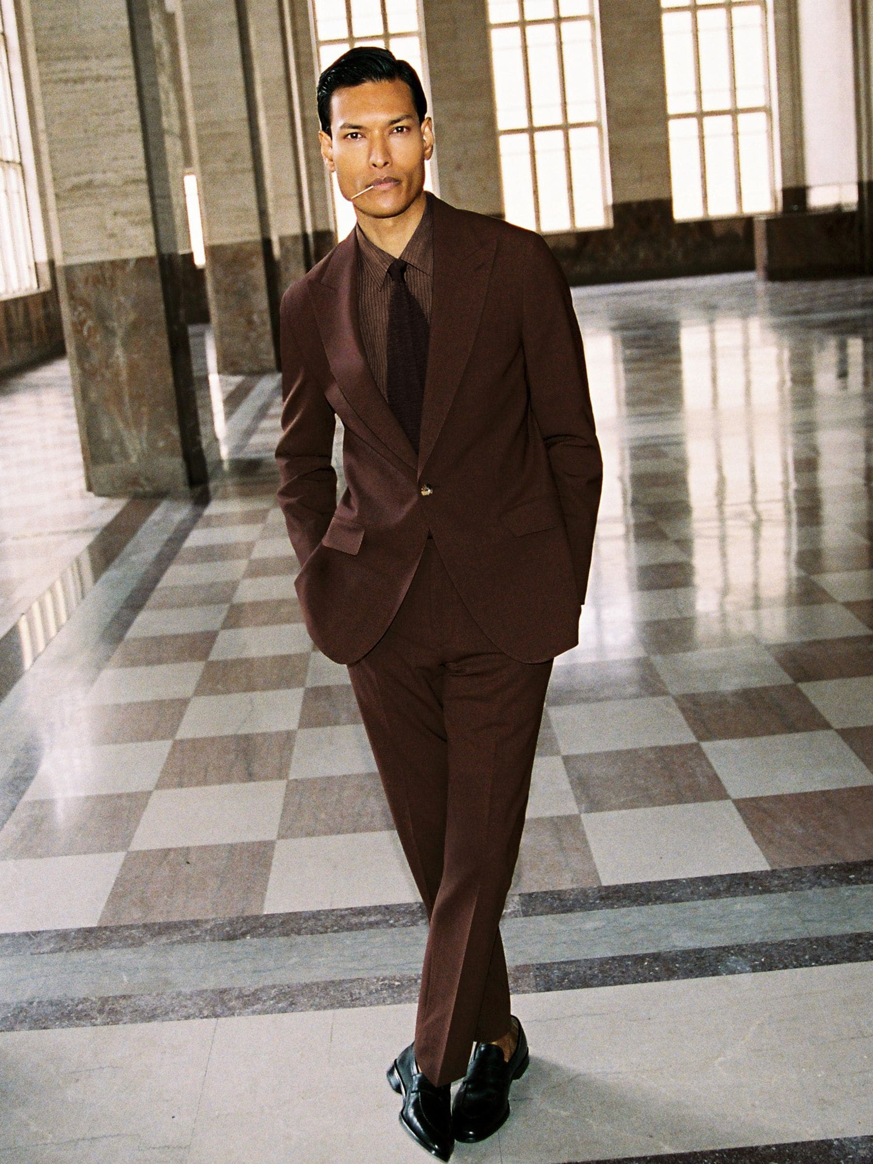 Buy Reiss Chocolate Brown Mineral Classic Fit Wool-Blend Suit