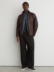 Reiss Slarten グレインレザー ジップスルー ジャケット - 画像 3 / 10