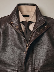 Reiss Slarten グレインレザー ジップスルー ジャケット - 画像 8 / 10