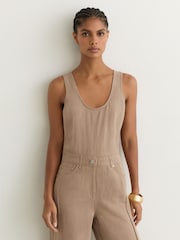 Reiss Taupe Neutral Carmina Jumpsuit - Image 3 of 6