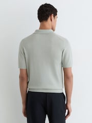 Reiss Minty Sage Green Manor Merino Wool Short-Sleeve Polo Shirt - Image 5 of 6