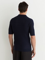 Polo de medio botón de punto texturizado Reiss Era - Imagen 5 de 6