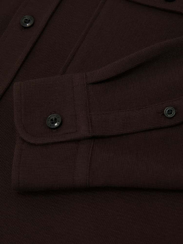 Reiss Brown Forsithe Textured Twin-Pocket Overshirt Cotton-Blend - Image 6 of 6 Reiss Brown Forsithe Textured Twin-Pocket Overshirt Cotton-Blend - Image 6 of 6